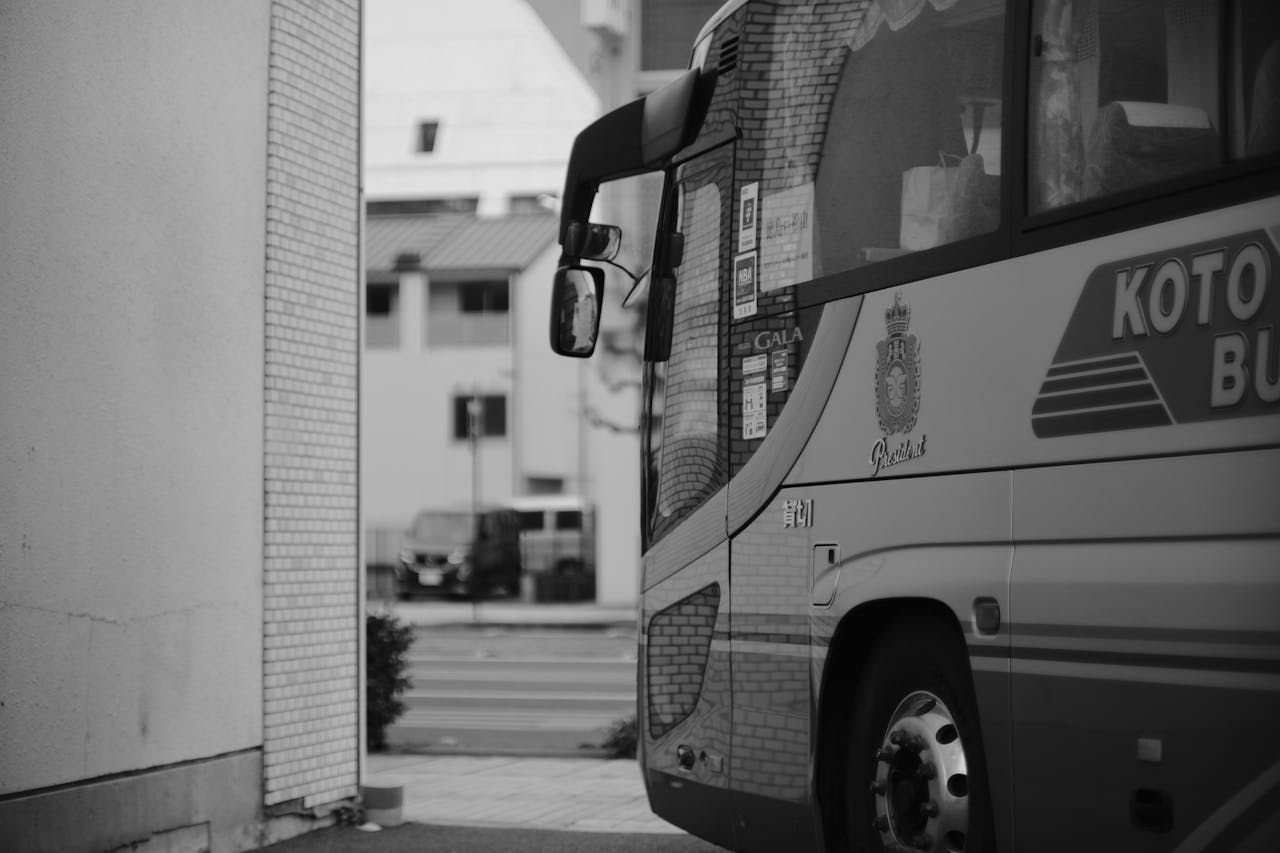 A Bus on a City Street 